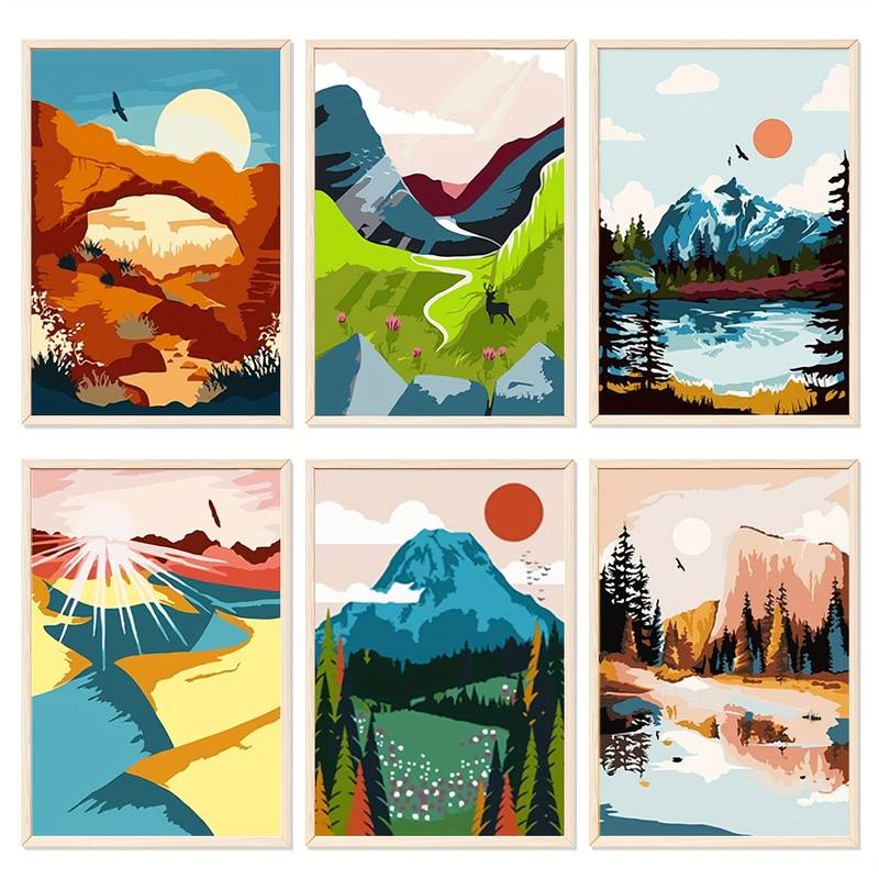 Landscape Paint By Number For Adults Beginner Students Kids Without Frame,,  Diy Oil Acrylic Painting By Numbers Kits Arts Crafts For Home Room Wall  Decor, Ideal Gift Choice For Birthday, Father' Day